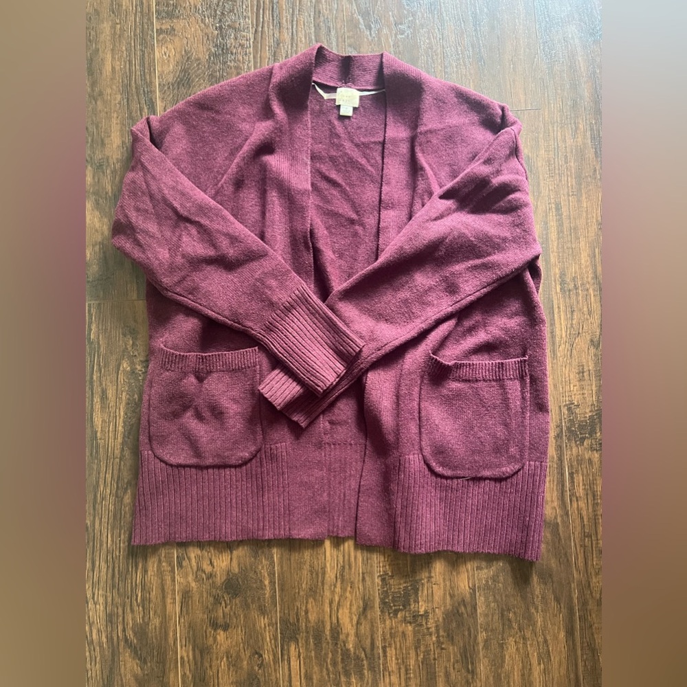 Purple cardigan